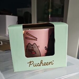 Pusheen The Cat Pink Ramen Bowl with Chopsticks - BRAND NEW